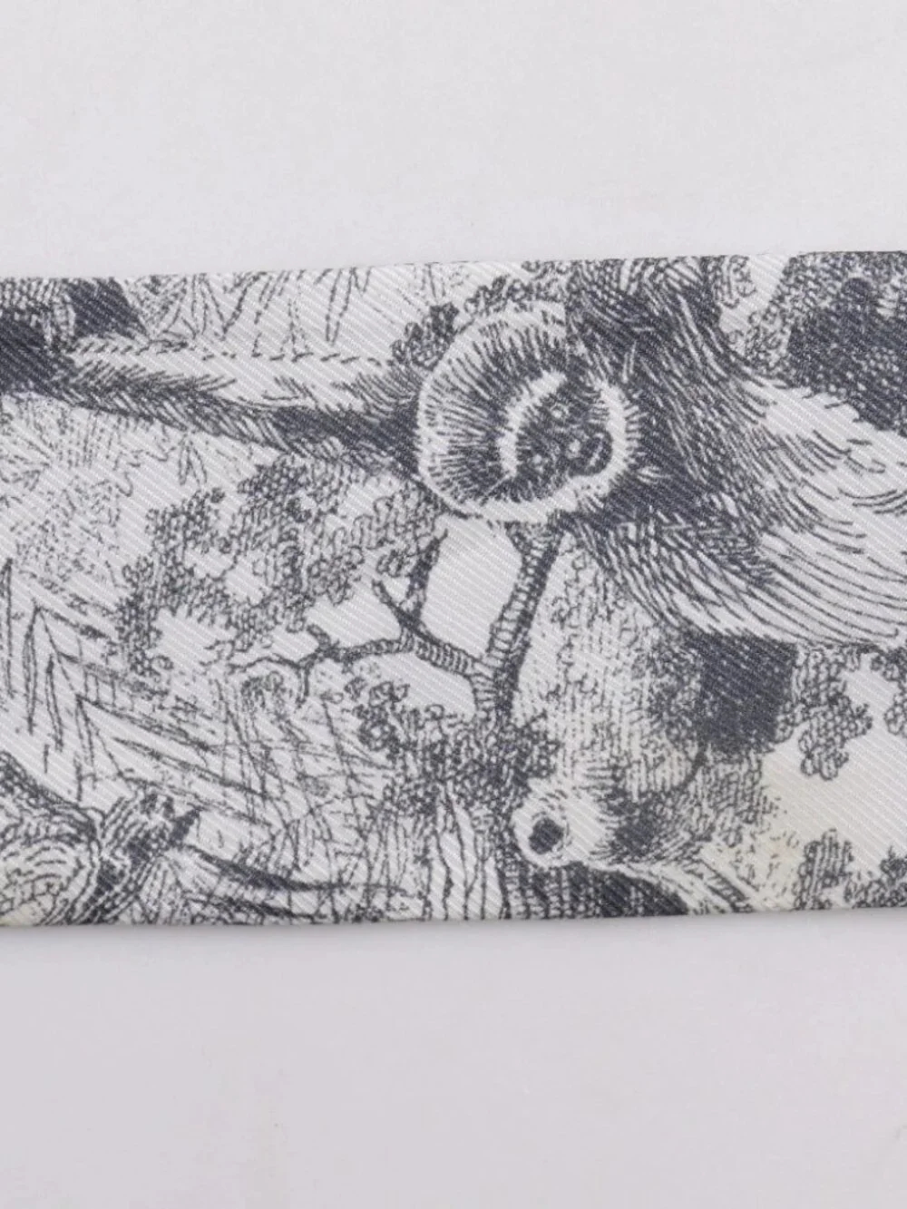 Dior Mitza scarf 15JOU106I602 Toile de Jouy Sauvage ribbon scarf gray silk